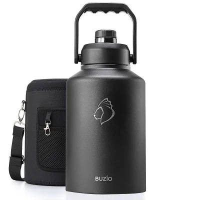 Buzio Rock Series One Gallon Jug with Spout Lid and Sleeve 3.8L - Black